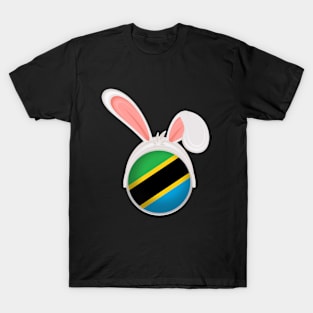 happy easter Tanzania bunny ears flag cute designs T-Shirt